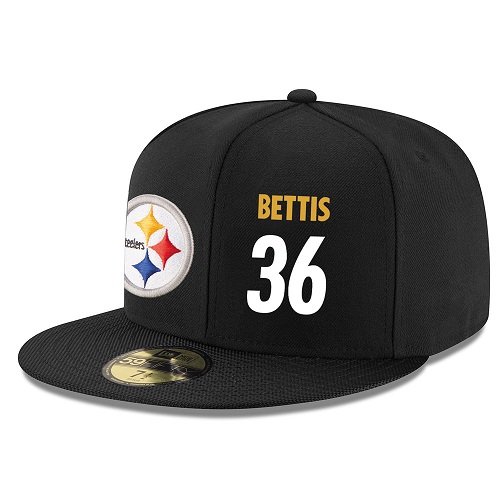 NFL Pittsburgh Steelers #36 Jerome Bettis Stitched Snapback Adjustable Player Hat - Black/White